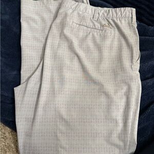 Adidas Men's Light Gray Patterned Dress Pants